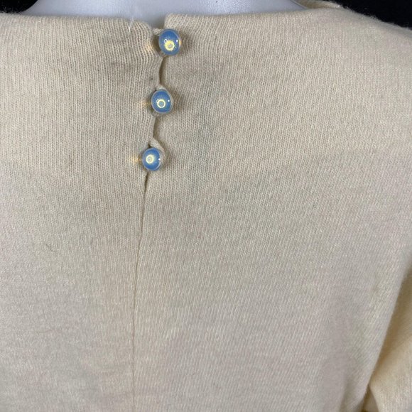 Vintage Norma Walters Ivory Cashmere Sweater 12 - Picture 6 of 10
